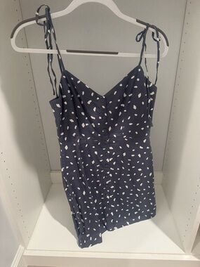 Abercrombie & Fitch Navy Dot Tie-Strap Mini Dress XS